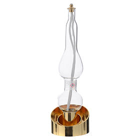 Liquid wax altar lamp, Iris model in glass and brass