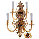 Baroque Applique in brass with 5 candles s6