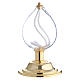 Drop shaped lamp for liquid candle in brass s1