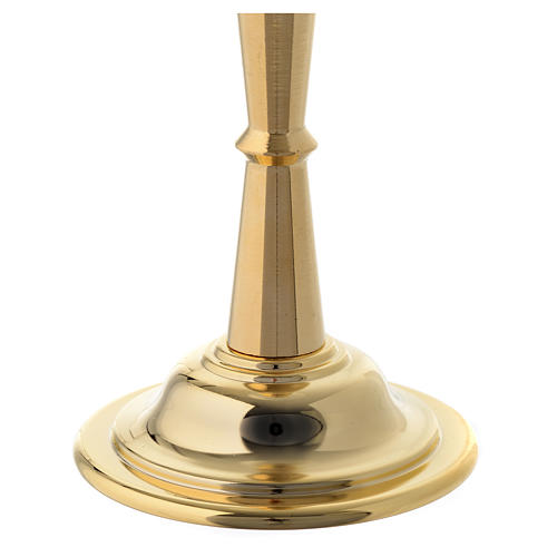 Drop shaped lamp in rusticated wood with brass base 3