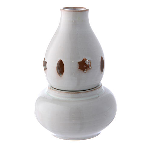 Keramiklampe, weiß, in Form einer Amphore 1
