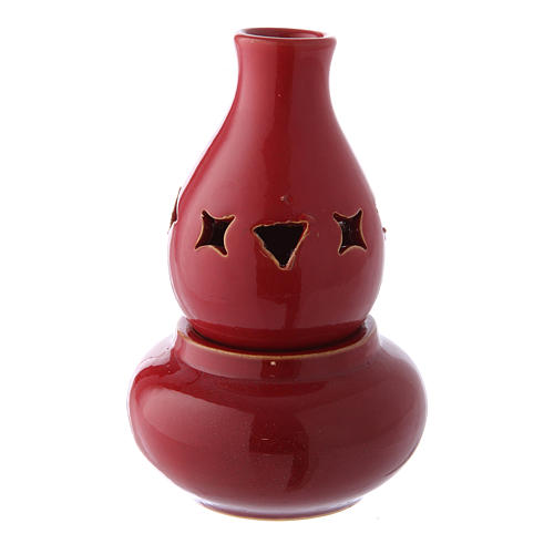 Lampe rouge céramique jarre 1