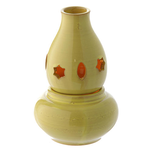 Quemador cerámica forma ánfora amarilla 1