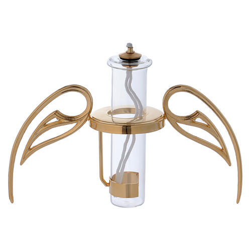 Altarlampe, als Öllampe ausgeführt, Kugelform, Kartuschenhalter in Flügelform 4