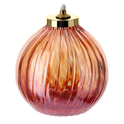 Red sphere glass lamp 8.5x 9 cm 1