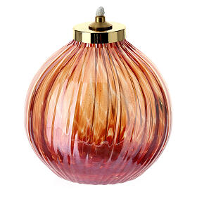 Red glass sphere lamp 8.5x9 cm