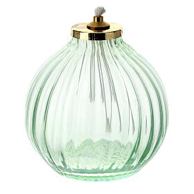 Sphere green glass lamp 8.5x9 cm