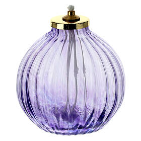 Purple glass spherical lamp 8.5x9 cm