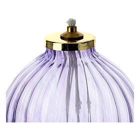 Purple glass spherical lamp 8.5x9 cm