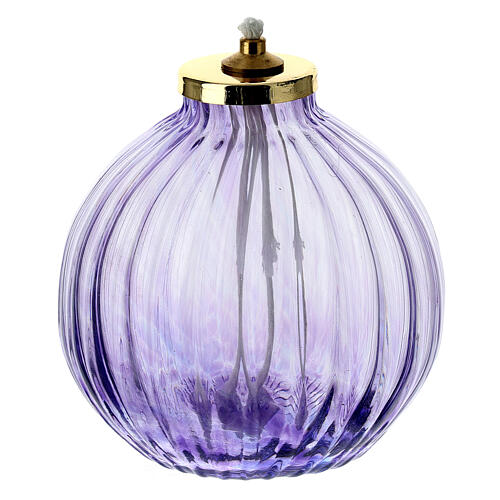 Purple glass spherical lamp 8.5x9 cm 1