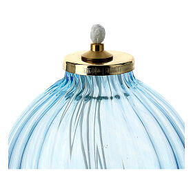 Light blue glass lamp with gigler 8.5x9 cm