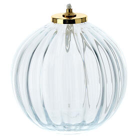 White glass lamp for liquid wax 11x12 cm
