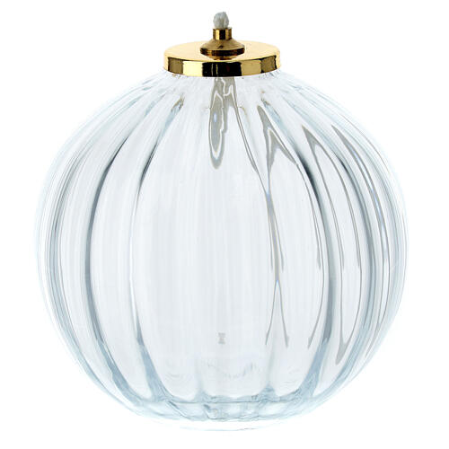White glass lamp for liquid wax 11x12 cm 1