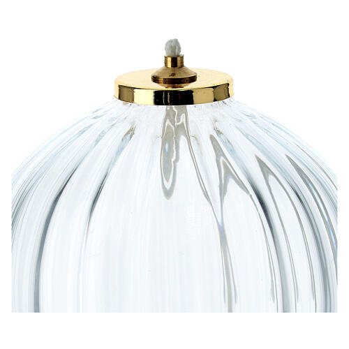 White glass lamp for liquid wax 11x12 cm 2
