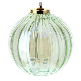 Green glass sphere lamp 11x12 cm