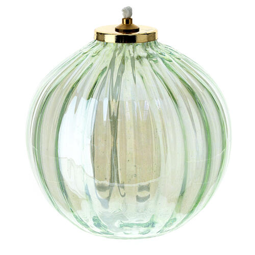 Green glass sphere lamp 11x12 cm 1