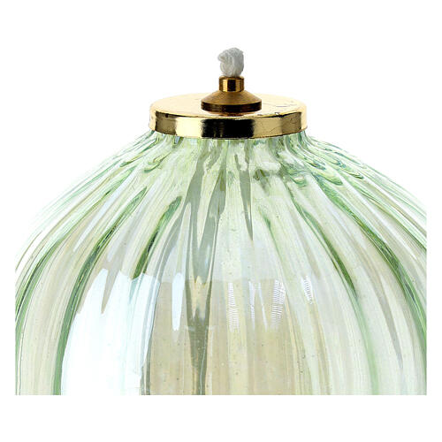 Green glass sphere lamp 11x12 cm 2
