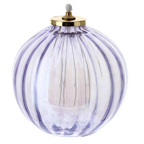 Spherical lamp in purple glass 11x12 cm 1