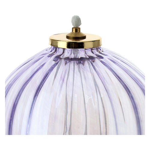 Spherical lamp in purple glass 11x12 cm 2