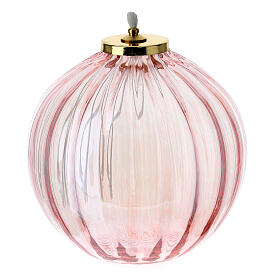 Pink glass lamp with gigler 11x12 cm