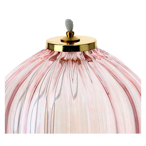 Pink glass lamp with gigler 11x12 cm 2