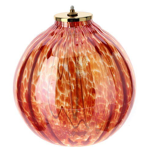 Red glass lamp 16x17 cm liquid wax 1