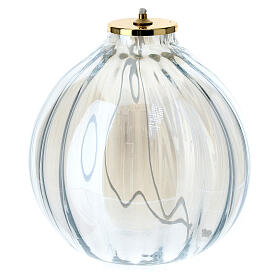 Liquid wax lamp in white glass 16x17 cm