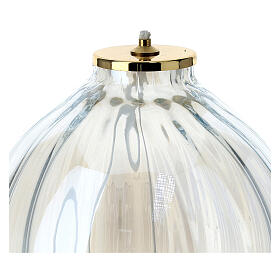 Liquid wax lamp in white glass 16x17 cm