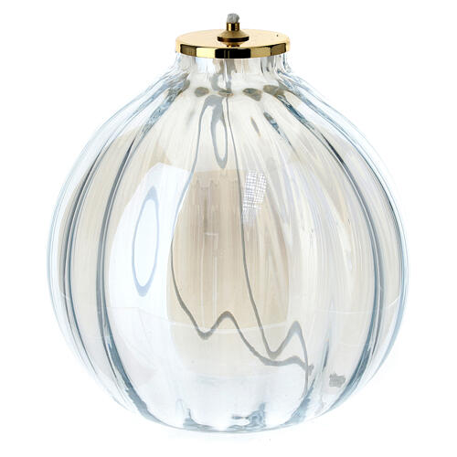 Liquid wax lamp in white glass 16x17 cm 1