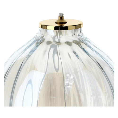 Liquid wax lamp in white glass 16x17 cm 2