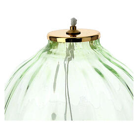 Green glass lantern 16x17 cm