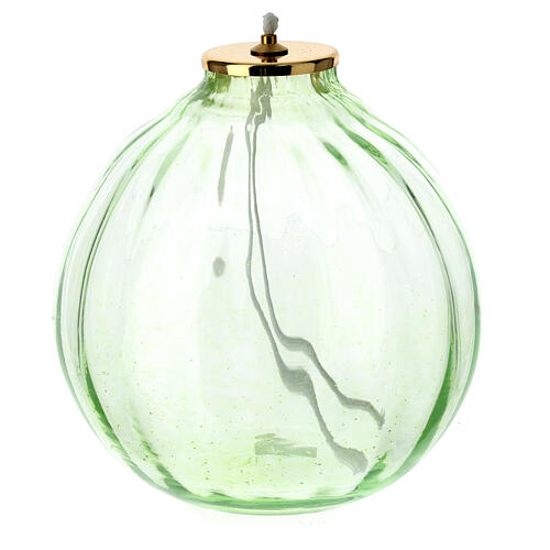 Green glass lantern 16x17 cm 1