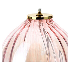 Sphere pink glass lantern 16x17 cm