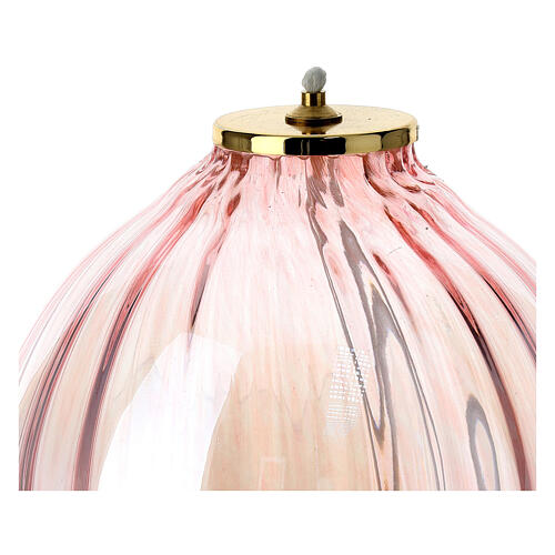 Sphere pink glass lantern 16x17 cm 2