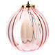 Pink glass sphere lantern 16x17 cm s1