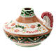 Deruta ceramic oil lamp with pink country decoration s1