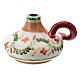 Deruta ceramic oil lamp with pink flowers decoration s1