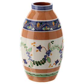 Liquid wax jar-shaped lamp, Deruta ceramic, blue flowers