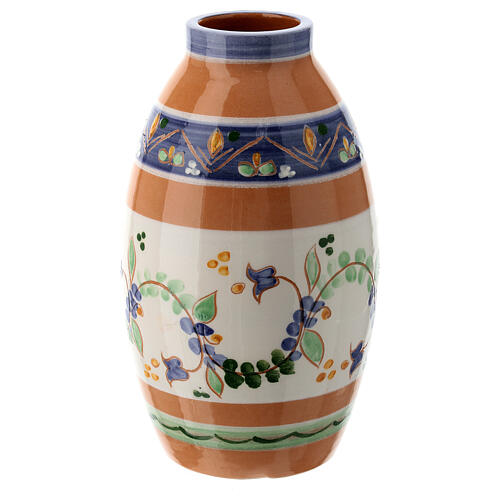 Lampe céramique Deruta type jarre avec fleurs bleues 2