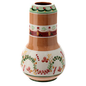 Deruta ceramic lamp with rounded bottom and pink floral pattern