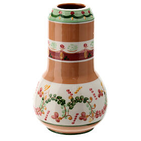 Deruta ceramic lamp with rounded bottom and pink floral pattern