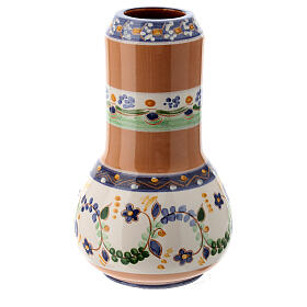 Deruta ceramic lamp with rounded bottom and blue floral pattern