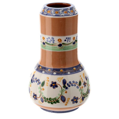Deruta ceramic lamp with rounded bottom and blue floral pattern 2