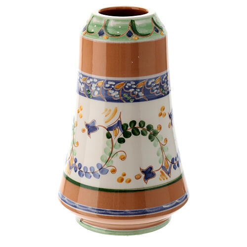 Lamparina de cera líquida cerâmica Deruta decoração floral 20 cm 2