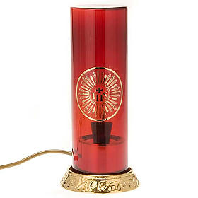 Elektro-Lampe fuer Allerheiligsten vergoldete Messing