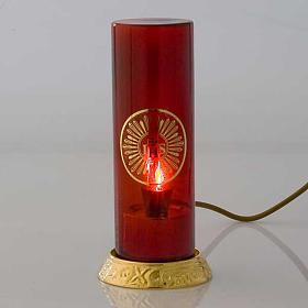 Vigil light electric lamp golden plated brass