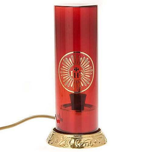 Vigil light electric lamp golden plated brass 1