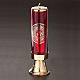 Blessed Sacrament candle in golden brass, with battery s2