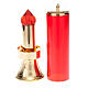 Blessed Sacrament candle in golden brass, with battery s4