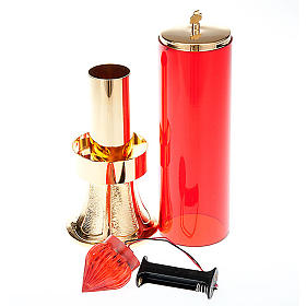 Lampada per Santissimo ottone dorato a batteria s3